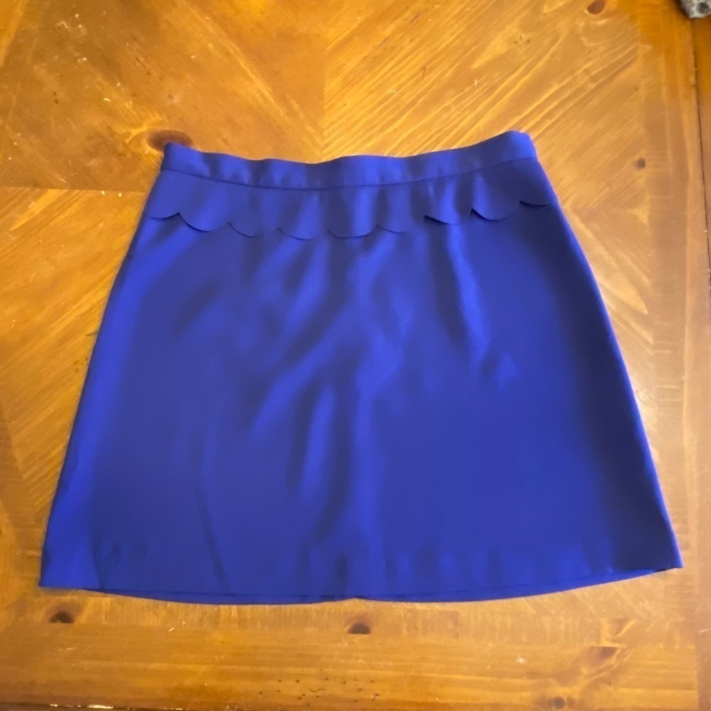 Banana Republic Purple Scallop Mini Skirt Size 12 NEW Summer Spring Beach Casual